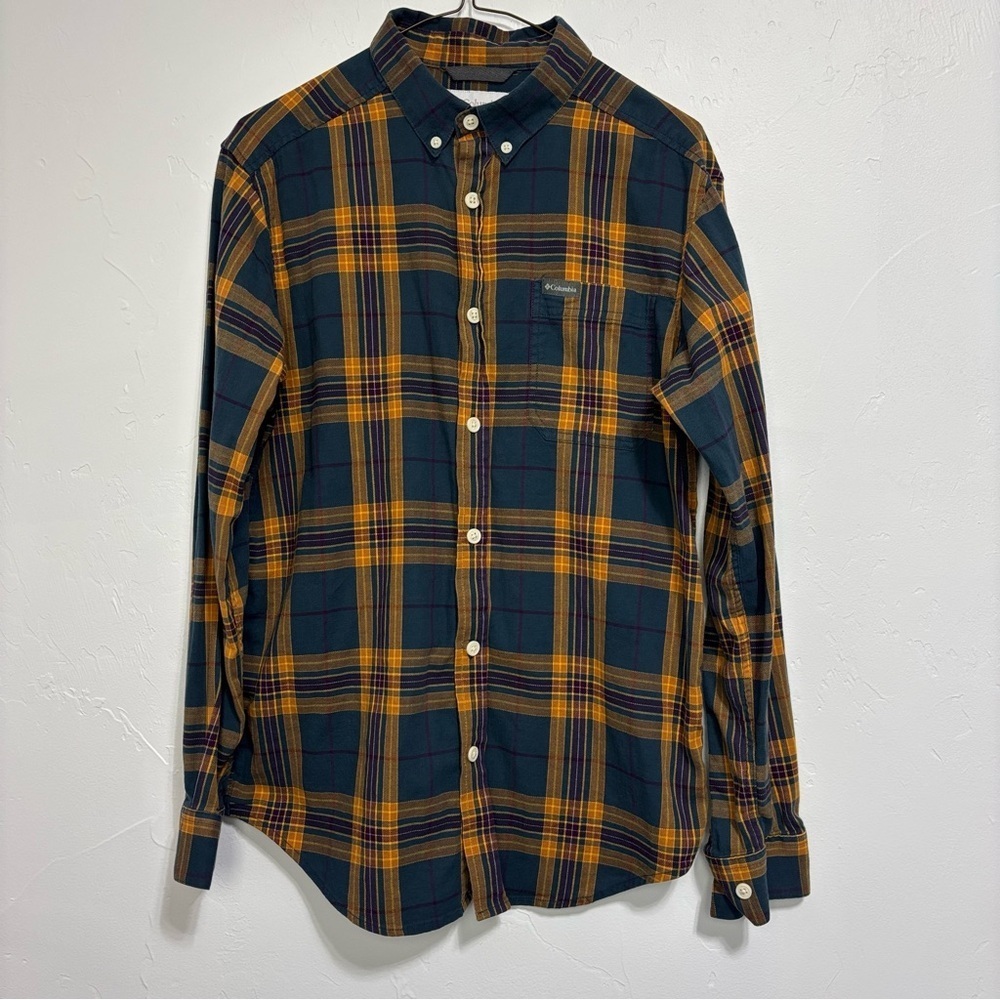 Columbia Men's Rapid Rivers Long Sleeve Button Up Shirt Plaid Small Cotton Blend